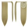 LELINTA Straight Ponytail Extension 20 /28 Clip in on Wrap Around Drawstring Ponytail Hair Extension Long Synthetic Hair Pieces for Women - 140-160G # Bleach Blonde(11colors)