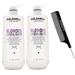 Dualsenses Blondes and Highlights Anti-Yellow Shampoo & Conditioner Duo Set (w/Sleek Comb) Dual Senses Anti-Brassiness Purple Violet for Gray Hair (33 oz / 33 oz LARGE LITER DUO KIT)