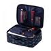 Makeup Bag Small Travel Cosmetic Bag for Women Girls Makeup Brushes Bag Portable 2 Layer Cosmetic Case Brush Organizer Christmas Gift (Navy feather A)
