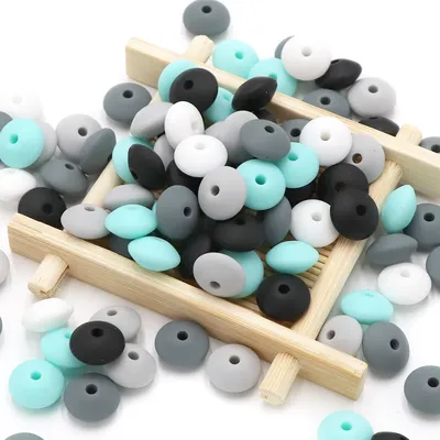 Joepada – perles en Silicone pour bébé lentilles de 12mm en forme de boulier pour bricolage
