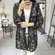 Kimono en mousseline de soie pour femmes cardigan imprimé floral chemisier à manches longues