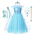 Robe Cosplay Elsa pour filles Costume fantaisie reine des neiges Halloween fête d'anniversaire