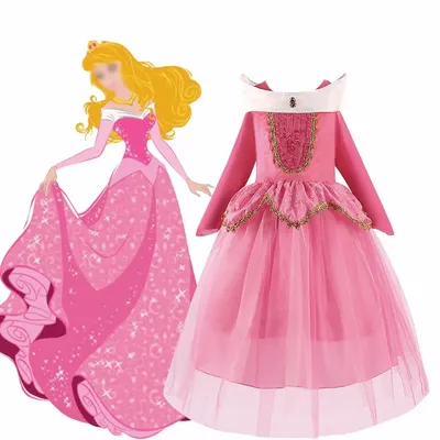 Robe de la belle au bois dormant pour filles de 3 à 10 ans Costume de princesse aurore Cosplay