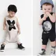 Vêtements d'été pour bébés garçons imprimé fibrLetter combinaison pour bébé garçon barboteuse