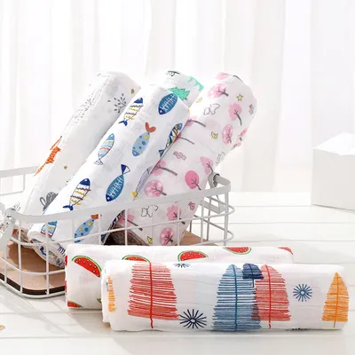 Couverture d'emmaillotage en mousseline de bambou pour bébé couverture pour nouveau-né coton