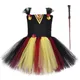 Robe Tutu avec Baguette Magique pour Petite Fille Costumes de Carnaval et d'Halloween Robes de