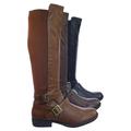 Montana75 by Bamboo, Fur Lined Fashion Equestrian Riding Boots w Elastic Panel Belt Harness
