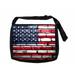 American Flag Brick Print Black Laptop Shoulder Messenger Bag