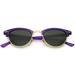 True Vintage Horn Rimmed Semi Rimless Sunglasses Green Tinted Oval Lens 49mm (Purple / Green)