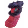 Infant Girls Fuschia Pink Sparkle Glitter Fuzzy Boots Booties Baby Shoes