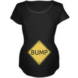 Halloween Costume BUMP Caution Sign Pregnancy Maternity Soft T Shirt Black MD