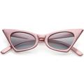 Retro Small High Pointed Cat Eye Sunglasses Oval Lens 46mm (Pink / Smoke)