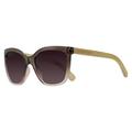 Piranha "Durado" Bamboo Crystal Gradient Purple Frame Womens Sunglasses with Smoke Gradient Lens