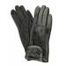 Womens Gray Velvet Button Stretch Fit Text & Tech Touchscreen Gloves