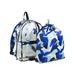 Eastsport Multi-Purpose Clear Backpack with Bonus Sling Sackpack, Jagged Shape/Navy