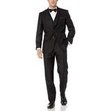 Adam Baker by Needle & Stitch 12965 Mens 3-Piece Peak Lapel Modern Fit Suit- Black - 44S