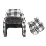 Hudson Baby Boy or Girl Unisex Trapper Hat & Mitten Set