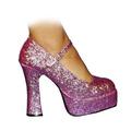 Ellie Shoes E-557-Eden-G 5 Chunky Heel Glitter Mary Jane Pink Glitter / 8