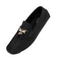 Amali Mens Casual Slip On Driving Moccasins Tuxedo Loafers with Tassel Black Size 14