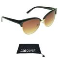 Sunglass Monster Women Bifocal Reading Sunglasses Brown Tinted with CatEye Half Horn Rim Frame