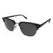 New Zac Posen Filip Womens/Ladies Designer Full-Rim 100% Uva & Uvb Black / Silver Frame Gray Lenses 49-20-145 Flexible Hinges Sunglasses/Eyewear