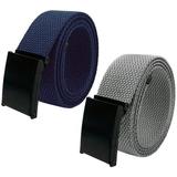 Boy's School Uniform Black Flip Top 2pc Military Canvas Web Belts Small Navy, Gray