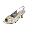 FLORAL Nadine Women's Wide Width Peep Toe Dress Slingback with Jewels GOLD 11