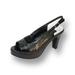 PEERAGE Linda Women Wide Width Leather Slingback Pump BLACK 12