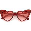 Oversize Extreme Heart Sunglasses Color Gradient Lens 51mm (Red / Pink Gradient)