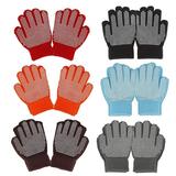 Gilbin Magic-Stretch Gripper Glove, Kids Size, Colorful Set, 6 Pair (Boys, 10-14 Yr)