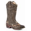 Roper Spade Womens Brown Faux Leather Cowboy Boots 6