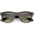 Classic Horn Rimmed Sunglasses Wide Arms Gradient Square Lens 55mm (Black / Lavender)