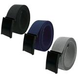 Boy's School Uniform Black Flip Top 3pc Military Canvas Web Belts Small Black, Navy, Gray