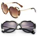 2 Pack Modern Heart Shade Mixed Metal and Plastic Frame Fashion Sunglasses with UV Protection for Women