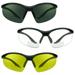 proSPORT 3 Pairs Safety BIFOCAL Glasses Reader Grey, Clear and Night Vision Yellow Lens ANSI Z87.1 Reading Magnification +2.00