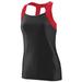 Ladies Wicking Poly/Span Open Back Tank - BLACK/ RED - XS 1208