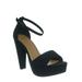 Libra Block High Platform Sandal - Women 2 Piece Open Toe Ankle Strap Shoes