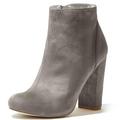 DailyShoes Women's Ankle Chunky Heel Boot Chunk High Boots Short Side Waterproof Non Slip Warm Comfortable Wedding Parties Work Bonnie-18 Grey Sv 11