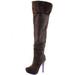 Toi Et Moi Sheryl-07 Brown Sv Platform Knee High Fold Cuff Boots, Brown Sv, 5.5 B(M) US