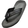 NORTY Young Men's Sandals for Beach, Casual, Outdoor & Indoor Flip Flop - RUNS 1 SIZE SMALL, 41445-7D(M)US Black/Grey