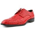 Bolano Men's Designer Cap Toe Formal Lace Up Oxford Dress Shoes Red Size 8.5