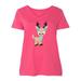 Inktastic Cute Reindeer, Reindeer With Blue Ear Warmers Adult Women's Plus Size V-Neck Female