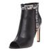 Cynthia Vincent Women's Winona Peep Toe High Heel Boot Bootie, Black