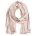 StylesILove Winter Ultra Soft Solid Color 100% Wool Scarf Stitch Trim Blanket Scarf Lightweigh Shawl for Women, Men and Teens (Pink)