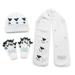 Unisex White Sheep Hat Scarf Gloves Handmade Winter Set