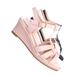 Tuna37K by Forever Link, Kids Gladiator Wedge Heel Sandal - Children Girl T-Strap Open Toe Shoe