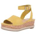 Marc Fisher Womens Faitful Suede Peep Toe Casual Ankle Strap Sandals