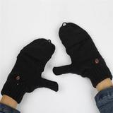 SUPERHOMUSE Half Fingerless Gloves Convertible Flip Knitted Artificial Wool Mitten Winter Warm Hand Gloves