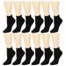 12 Pairs Assorted Colors Women's Ankle Socks Size 9-11 Black
