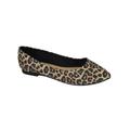 Hold Leopard Cheetah Print Suede City Classified Women Casual Wide Width Fit Flat Office Shoes Pointy Toe 7